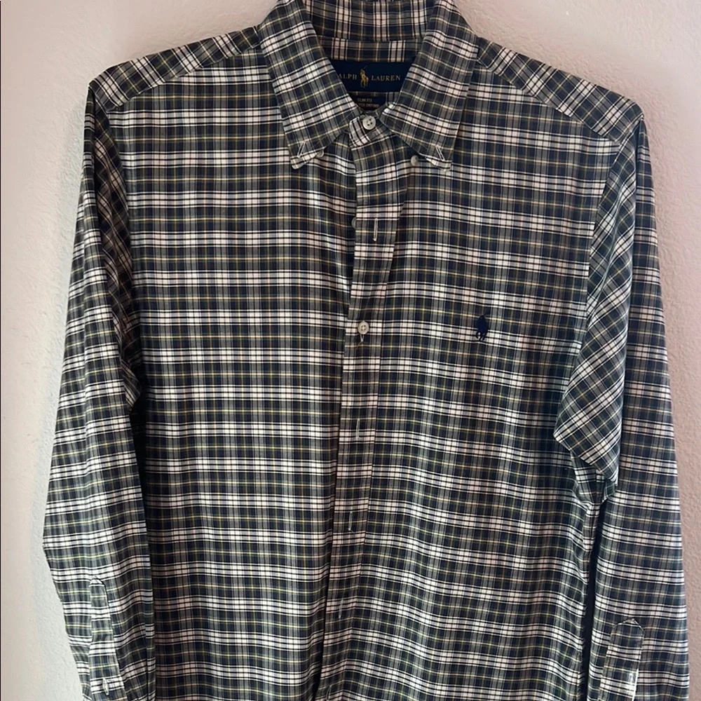 Polo by Ralph Lauren green and White Casual Button Down Shirt